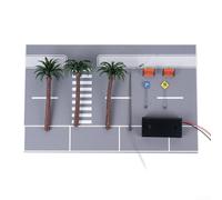 Kit realista de estacionamiento de diorama 1/64, base iluminada para terrenos de juegos de guerra y diseños de jardín en miniatura, 30 x 19 cm, plástico