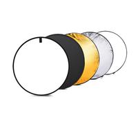 Kit reflector plegable 5 en 1 de 24 pulgadas (plateado/blanco/dorado/negro/translúcido) - Compatible con Qisuo, Ainn, Bortt