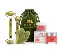 Kit Regalo Facial Premium - Set de Masaje Facial con Gua Sha, Rodillos y Cremas Hidratantes