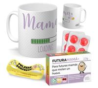 KIT regalo Mamá | Taza divertida + caramelos FUTURA MAMÁ LOADING + pulsera sorpresa - Regalo original para futuras mamás, embarazadas o madres primerizas