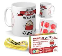 Kit regalo personalizado para aficionados del Murcia | Taza Ser del Murcia mola un huevo + Caramelos divertidos + Pulsera sorpresa | Regalo futbol, divertido y original para cumpleaños, navidad.