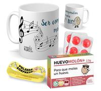 Kit regalo personalizado para compositores | Taza Ser compositor mola un huevo + Caramelos divertidos + Pulsera sorpresa | Regalo divertido, original y único para cumpleaños, navidad…