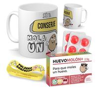Kit regalo personalizado para conserjes | Taza Ser conserje mola un huevo + Caramelos divertidos + Pulsera sorpresa | Regalo divertido, original y único para cumpleaños, navidad…