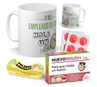 Kit regalo personalizado para empleados de banca | Taza Ser empleado de banca mola un huevo + Caramelos divertidos + Pulsera sorpresa | Regalo divertido, original y único para cumpleaños, navidad…