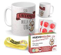 Kit regalo personalizado para enfermeras | Taza Ser enfermera mola un huevo + Caramelos divertidos + Pulsera sorpresa | Regalo divertido, original y único para cumpleaños, navidad…