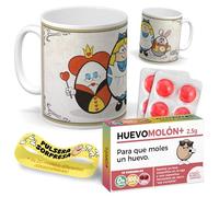 Kit regalo personalizado para frikis | Taza Alicia en el país de las maravillas + Caramelos divertidos + Pulsera sorpresa | Regalo personajes, cine, series, televisión... divertido y original.