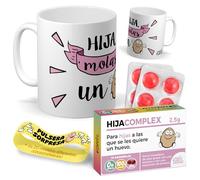 Kit regalo personalizado para hijas | Taza Hija molas un huevo + Caramelos divertidos + Pulsera sorpresa | Regalo divertido, original y único para cumpleaños, santos, navidad…