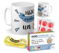 Kit regalo personalizado para hijos | Taza Hijo molas un huevo + Caramelos divertidos + Pulsera sorpresa | Regalo divertido, original y único para cumpleaños, santos, navidad…
