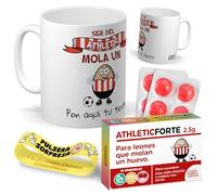 Kit regalo personalizado para seguidores del Athletic Club | Taza personalizada Ser del Athletic mola un huevo + Caramelos divertidos + Pulsera sorpresa | Regalo para Leones