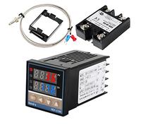 Kit regulador de temperatura digital REX-C100 LED PID, termostato con termopar tipo K, relé de entrada SSR (0-400 ℃)