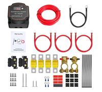 Kit Rele Carga Bateria 12v, 3m Desconectador de Bateria Moto de 12 V 140 A, Kit Relé Separador de Batería Camper con Accesorios Completos para Camión Rv Barco