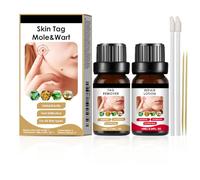 Kit Removedor de Verrugas, Lunares y Marcas de la Piel, Tratamiento Natural con Loción Reparadora, 10ml + 10ml, fácil de usar, rápida e eficaz,para Todo Tipo de Piel (2 set)