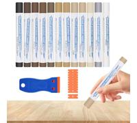 Kit Reparacion Madera,Reparador Arañazos Madera,12 Rotuladores Reparador De Madera,Crayones Cera para Reparación Muebles,Lápices Cera Reparación Muebles,Barras Relleno Madera,para Repara Arañazos