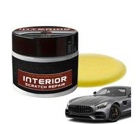 Kit Reparación Rayas Salpicadero Coche, 100g Restaurador De Salpicaderos Coche De Interior Con Esponja, Cera Restauradora para Plásticos Interiores, Protección UV, Limpiador Abrillantador Portátil