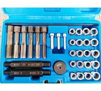 Kit Reparación Roscas Bujías y Calentadores Motor 33 Piezas - Juego Reparador Rosca Bujía y Calentador - Kit Insertos Reparación Roscas Culata - Herramienta Taller Mecánico Automoción