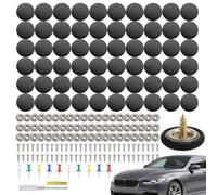 Kit Reparación Techo Auto - Remaches de Sujeción Universales Botones | Con Herramientas Instalación Tapicería | Fijación Forro Interior Sin Desmontar, 60 Piezas, Gris y Beige