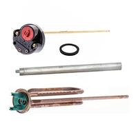 KIT REPARACIÓN TERMO ELECTRICO RESISTENCIA CURVA 1500W + ANODO MAGNESIO + JUNTA GOMA + TERMOSTATO VARILLA 270mm