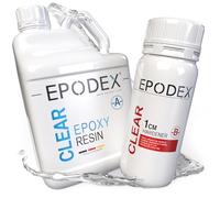 Kit Resina Epoxi ECO EPODEX - Para vertidos hasta 1cm - Transparente o coloreada - Recubrimientos, laminados, moldes, manualidades, reparaciones, arte y bricolaje - Epoxy resin