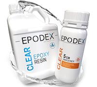 Kit Resina Epoxi ECO+ EPODEX - Para vertidos hasta 5cm - Transparente o coloreada - Ideal para mesas río, lámparas, vertidos altos y más - Epoxy resin