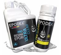 Kit Resina Epoxi PRO MAX EPODEX - Para vertidos hasta 10cm - Transparente cristalina o coloreada - Mesas río, lámparas, piezas grandes moldeadas y más - Epoxy resin