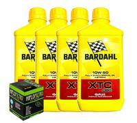 Kit Revisión 4 Litros Aceite Moto Bardahl XTC C60 10W50 + Filtro Aceite Hiflo
