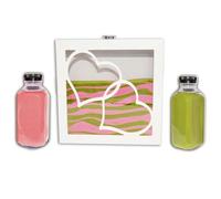 Kit Ritual de Arena para Boda con Marco Corazones - Ceremonia Simbólica de Amor - Incluye 2 Colores de Arena (800g c/u) - Regalo San Valentin - Modelo Blanco (Blanco, Rosa/Verde)