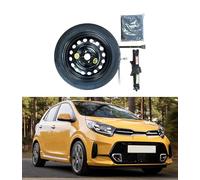 Kit rueda de repuesto 15" compatible con Kia Picanto (<2016) con gata, llave y funda 125/80R15