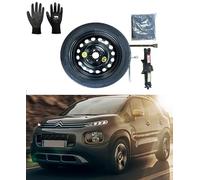 Kit rueda de repuesto 16" 125/80R16 compatible con Citroën C3 Aircross con gata, llave y funda