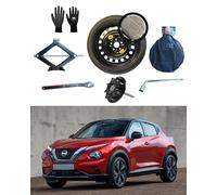 Kit rueda de repuesto 17" compatible con Nissan Juke (2020>) con gata, llave, tornillo, guantes y funda 135/80R17