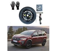Kit rueda de repuesto de 16" 125/85R16 compatible con Dacia Jogger con gata, llave y funda