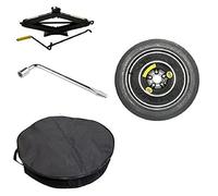 Kit rueda de repuesto de 17" compatible con SEAT TARRACO, VOLKSWAGEN TIGUAN, SKODA KODIAQ 155/90 R17 con gata, llave y funda (GATA Robusta)