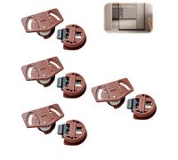 Kit Ruedas para Puertas Correderas, 4 Pares | Kit Puertas Correderas Armario, Guía Puerta Corredera para muebles, Adecuado para Paneles de Armarios Corredizos