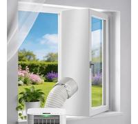 Kit Sellado para Ventana 4m para Aire Acondicionado Portátil con Cierre de Velcro y Bridas Sin Taladro, Fácil Instalación para Ac Portátil, Salida Secadora para Ventanas Abatibles, Reutilizable