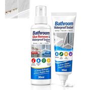 Kit Sellador Baño y Removedor Silicona, Junta Impermeable 2x30ml (1 Set) | Elimina el sellante viejo y rellena juntas; impermeable, antimoho, listo para usar sin pistola de sellar.