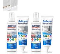 Kit Sellador Baño y Removedor Silicona, Junta Impermeable 2x30ml (2 Set) | Elimina el sellante viejo y rellena juntas; impermeable, antimoho, listo para usar sin pistola de sellar.
