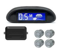Kit Sensor Aparcamiento Radar Marcha Atrás Trasero para Coche, Pantalla LCD Retroiluminada Parktronic Monitor 4,22 Mm 12 V Aparcamiento Sistema Radar(Plata)