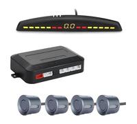 Kit Sensor Aparcamiento Radar Marcha Atrás Trasero para Coche Pantalla Retroiluminada 22 Mm Monitor Dispositivo Sonda Alarma Seguridad Aparcamiento Sistema Radar(Red-Brown-Panel)