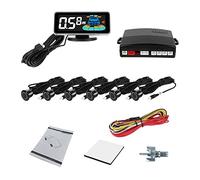 Kit Sensor Estacionamiento Radar Múltiple Parktronic con Retroiluminación Pantalla LED Monitor Respaldo Detector Asistente Sensor estacionamiento Coche(Balck 6 sensors)