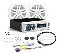 Kit Set Marino para Boss Audio Systems MCK632WB.6 con Receptor estéreo Bluetooth Am/FM MR632UAB, un par de parlantes MR6W, 90 vatios rms 180 vatios máximo, Antena dipolo MRANT10, 1 Kit + Accesorios