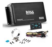 Kit Set para Boss Audio Systems MC900B, 1 Amplificador Marino Bluetooth de 4 Canales, 500 vatios máximo, Rango Completo, Clase A/B, con Controlador multifunción Iluminado, 1 Unidad