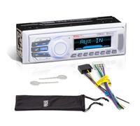 Kit Set para Boss Audio Systems MR1308UAB Radio Single DIN, Receptor Digital Am/FM, estéreo, AUX/USB/MP3, con Bluetooth, para embarcaciones y Botes, 1 Unidad + Accesorios gratuitos