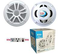 Kit Set para Boss Audio Systems MR6W 2 Altavoces Marinos de Doble Cono 6,5" 16,50 cm 90 vatios rms 180 vatios máximo Impermeables Blanco, por par + 5 Pegatinas Gratis