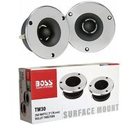 Kit Set para Boss Audio Systems TW30 2 tweeters de 125 Watt rms 250 Watt MAX de 9,6 cm de diámetro y 100 db 4 Ohm Auto Profundidad 3,5 cm, el par + condensadores Gratis