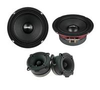 KIT SET PARA DS18 con 2 midrange PRO-X6.4M de 16,5 cm y 4 ohmios, 250 vatios rms, 500 vatios máx + 2 tweeters PRO-TW120B de 7,9 cm y 4 ohmios, 120 vatios rms, 240 vatios máx, para coche, kit de pareja