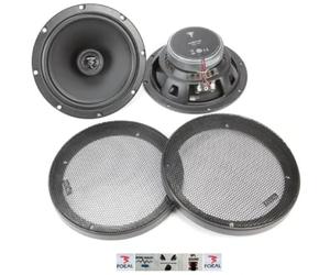 Kit Set para Focal Auditor ACX-165 ACX165 2 Altavoces coaxiales 2 vías 16,5 cm 165 mm 6,5" diámetro 60 Watt rms y 120 Watt MAX 4 Ohm 91,5 db, por par + Rejillas y 5 Stickers Gratis