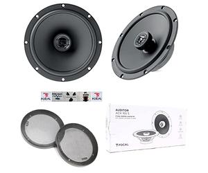 Kit Set para Focal Auditor ACX165S 2 Altavoces coaxiales 2 vías 16,5 cm 165 mm 6,5" diámetro 55 Watt rms y 110 Watt MAX 4 Ohm 91 db, Pareja + Rejillas y 5 Pegatinas Gratis