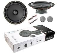 Kit Set para Focal Universal ISU200 ISU 200, 2 vías, 20 cm (8"), 80 vatios RMS, 160 vatios máx., 4 ohmios, 93 dB, con 2 woofers, 2 tweeters, par + Accesorios incluidos