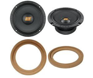 Kit Set para Hertz SPL Show SV165.1, 2 Altavoces de 16,5 cm 6,5", 200 vatios RMS y 400 vatios máx., 4 ohmios, 97 dB SPL, por par + espaciadores incluidos