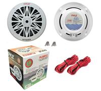 Kit Set para Pyle PLMR52, 2 Altavoces 2 vías de 13 cm 130 cm 5,25" 75 vatios RMS, 150 vatios máx., Resistentes al Agua, para Interior/Exterior, par + Cables y Tornillos Gratis