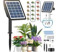 Kit Sistema de Riego Solar para Jardín, Kit Riego Por Goteo Autorriego para Macetas, Regar Regularmente e Manguera de 15M para Interior Exterior Jardín Terraza Balcone Plantas Verdura